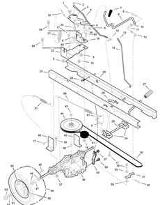 Motion Drive Diagram and Parts List for 385012X68B 2003 Briggs and Stratton Lawn Tractor